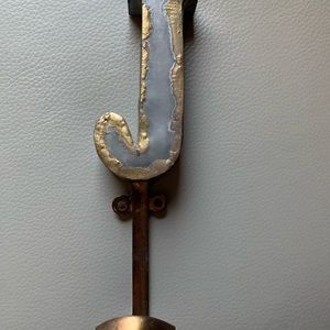 Anthropologie marquee wall hook. Silver and brass.